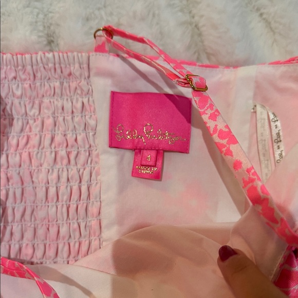 Lilly Pulitzer Pink Floral Dress with Bow Detail - Picture 6 of 9
